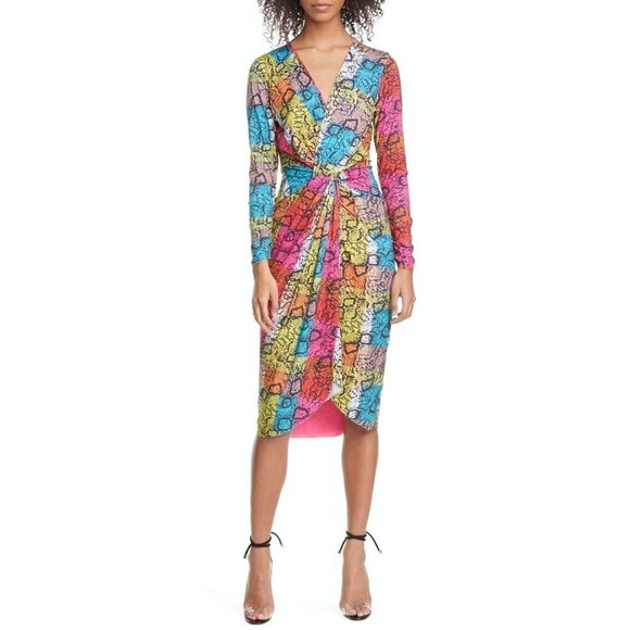 Le Superbe Baller Snake Print Long Sleeve Dress, Size S Multi Color NWT w/Flaw - Picture 1 of 12